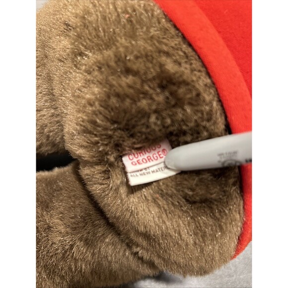 VINTAGE CURIOUS GEORGE Monkey GUND PLUSH DOLL STUFFED ANIMAL Plush RED CAP - Picture 4 of 9